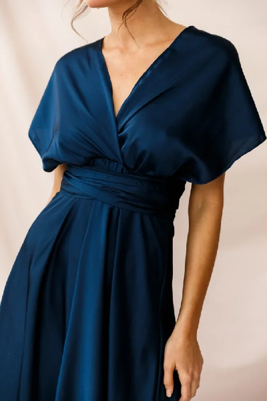 Ariana Multiway Mid Sleeve Maxi Dress Navy