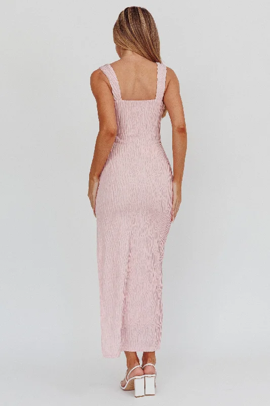 In My Feels Textured Maxi Dress Blush