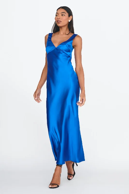 Jelena Draped Back Maxi Dress Sapphire