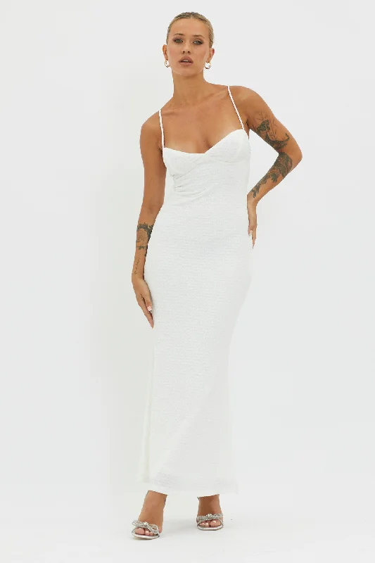 Lennox Elastic Back Bodycon Dress White