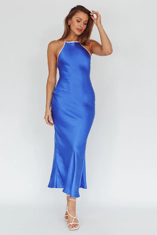 Midsomer Dawn Criss-Cross Back Maxi Dress Blue