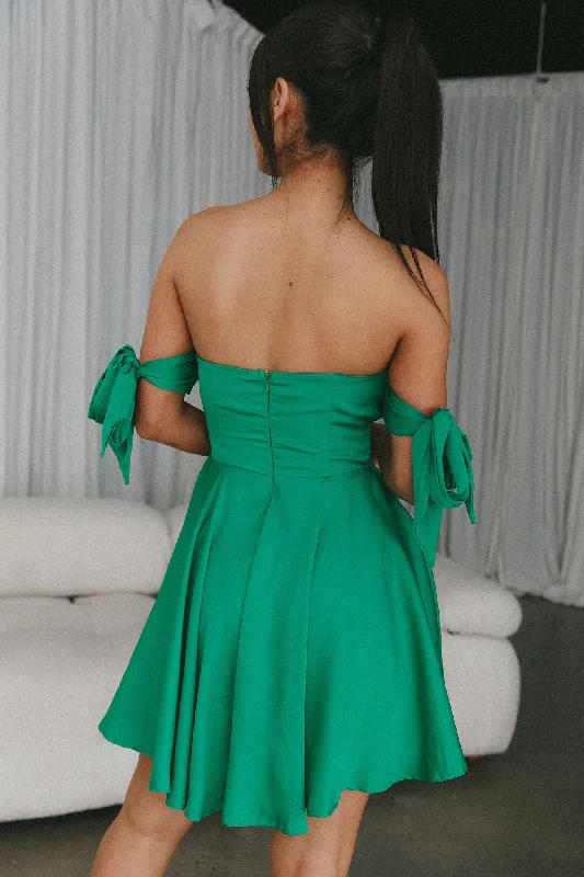 One Sweet Day Off Shoulder A-Line Dress Jade