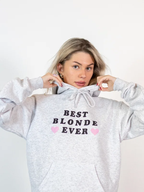 BEST BLONDE HOODIE - GRÅ