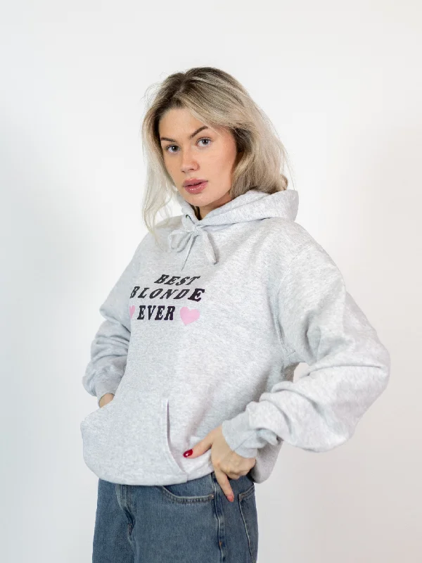 BEST BLONDE HOODIE - GRÅ