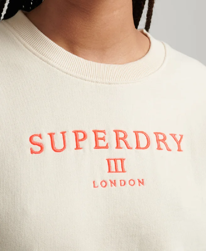 Code Heraldry Oversized Crew Sweatshirt | Rice White