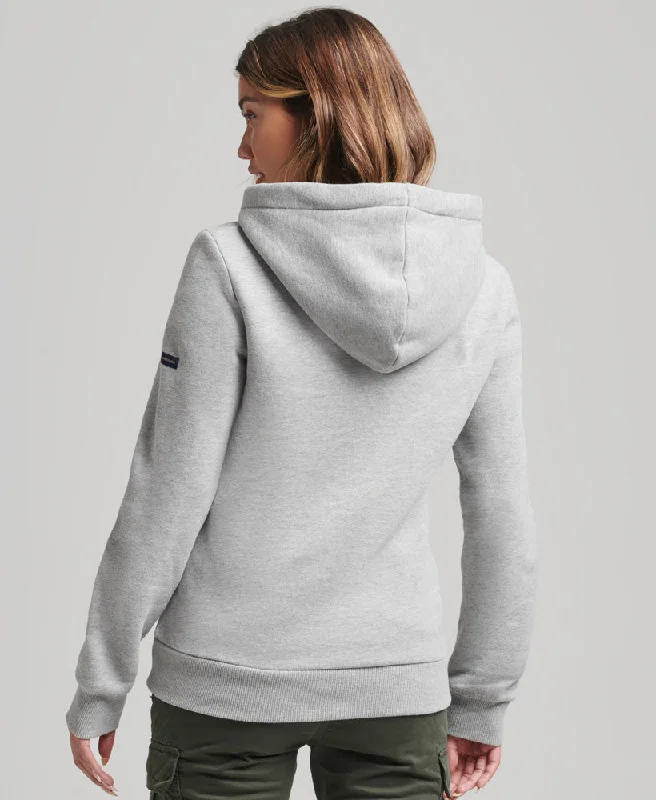 Core Logo Rainbow Hoodie | Grey Marle