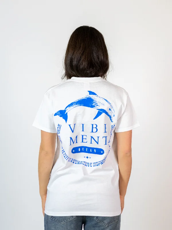 DOLPHIN T-SHIRT (RYGPRINT) - HVID