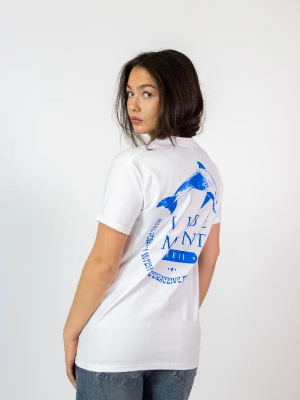 DOLPHIN T-SHIRT (RYGPRINT) - HVID