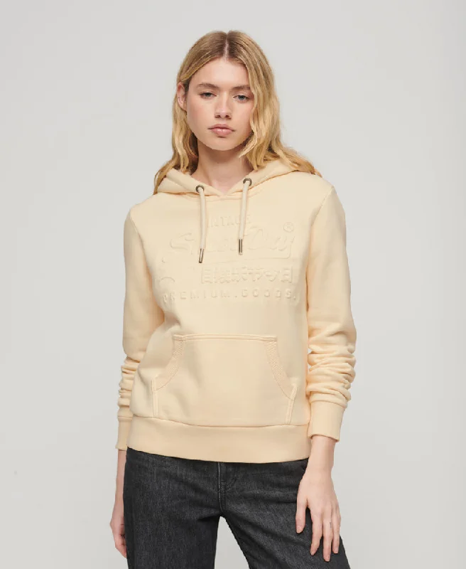 Embossed Vintage Logo Hoodie | Rice White