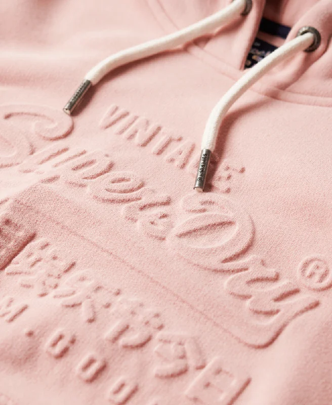 Embossed Vintage Logo Hoodie | Vintage Blush Pink