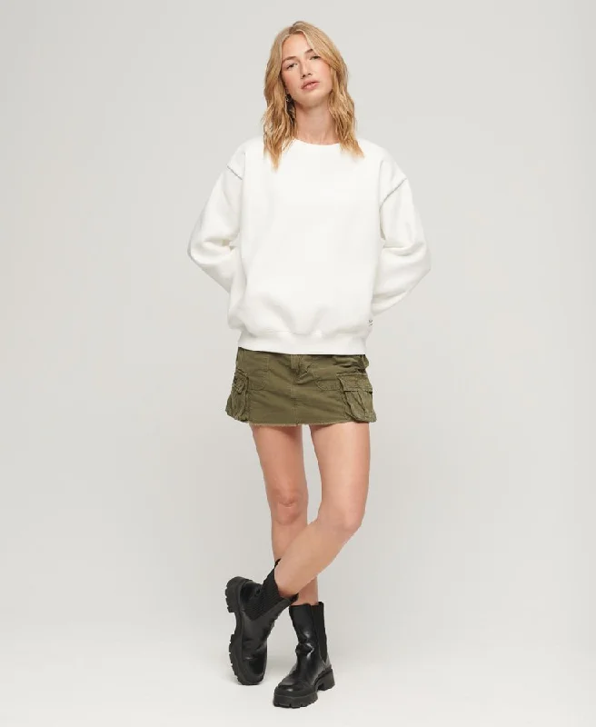 Essential Logo Relaxed Fit Sweatshirt | Off White