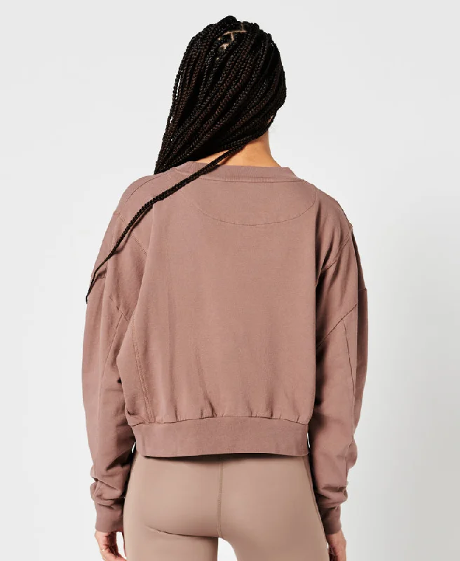 Flex Batwing Crew | Dark Taupe