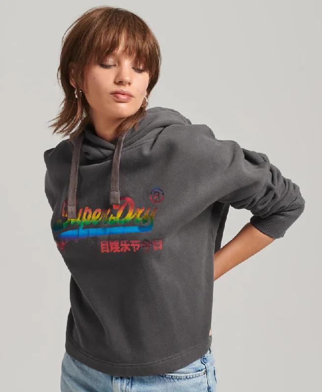 Rainbow Graphic Logo Hoodie | Charcoal