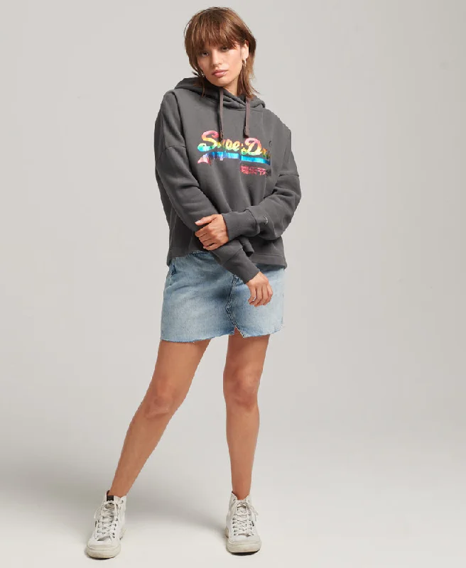 Rainbow Graphic Logo Hoodie | Charcoal