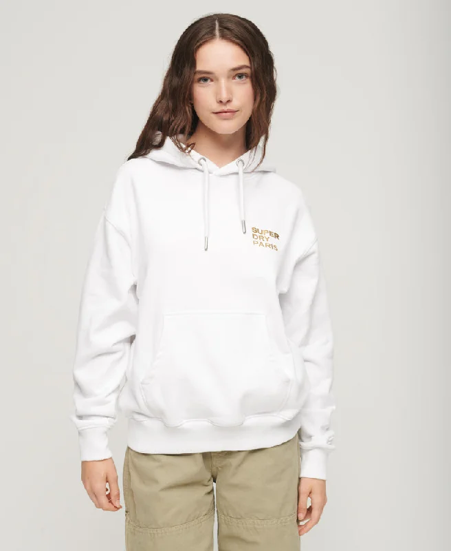 Sport Luxe Loose Hoodie | Brilliant White