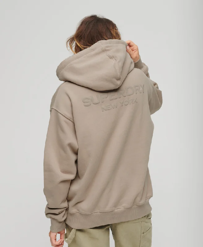 Sport Luxe Loose Hoodie | Warm Grey