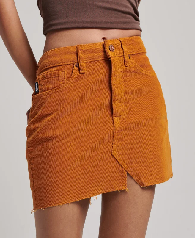 Vintage Cord Mini Skirt | Pumpkin Spice Brown