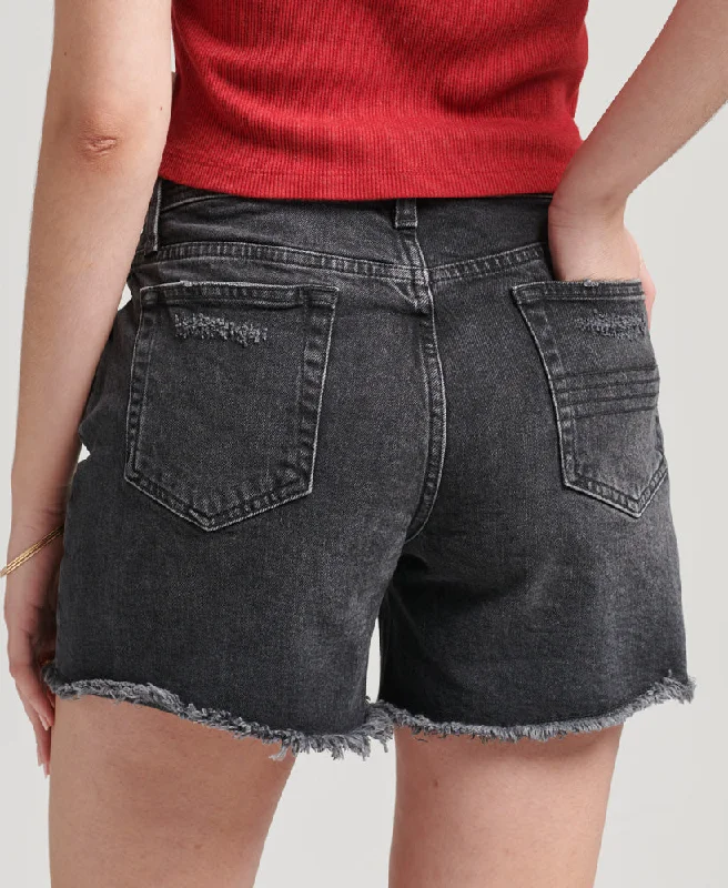 Vintage Mid Rise Slim Shorts | Wolcott Black Stone