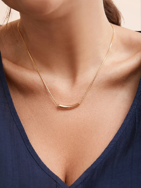 Adjustable Gold Arc Necklace