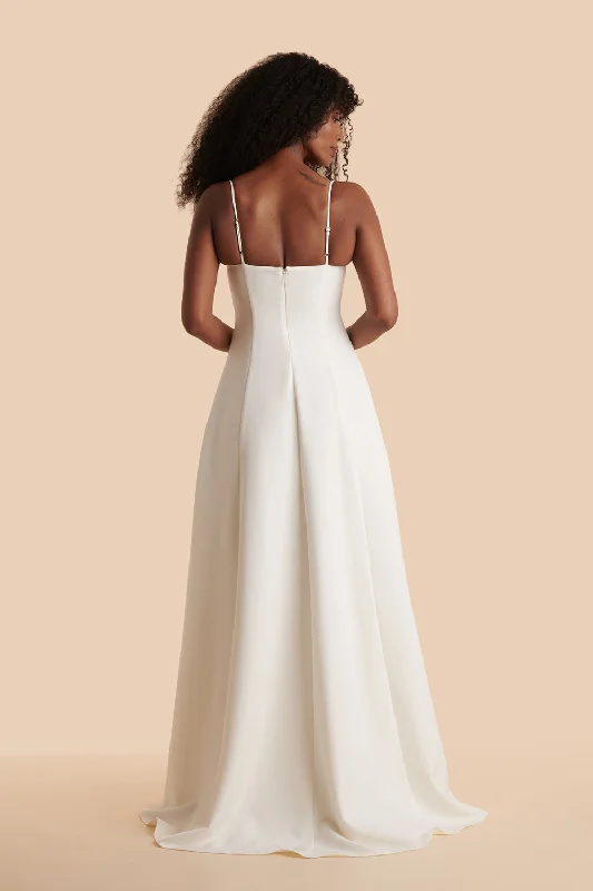 Estella Ivory | Maxi A-line Dress w/ Slit