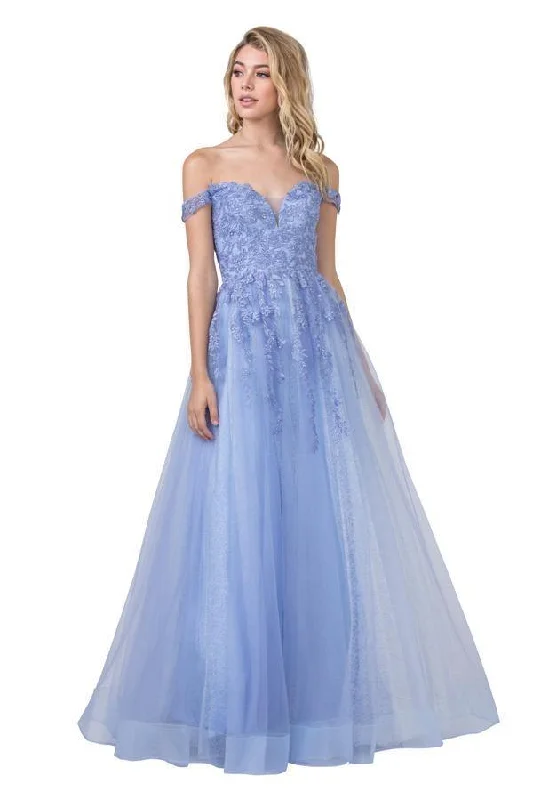 Long Formal Off Shoulder Evening Prom Ball Gown