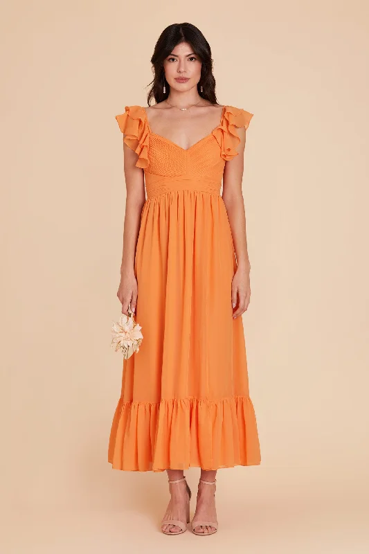 Michelle Chiffon Dress - Apricot