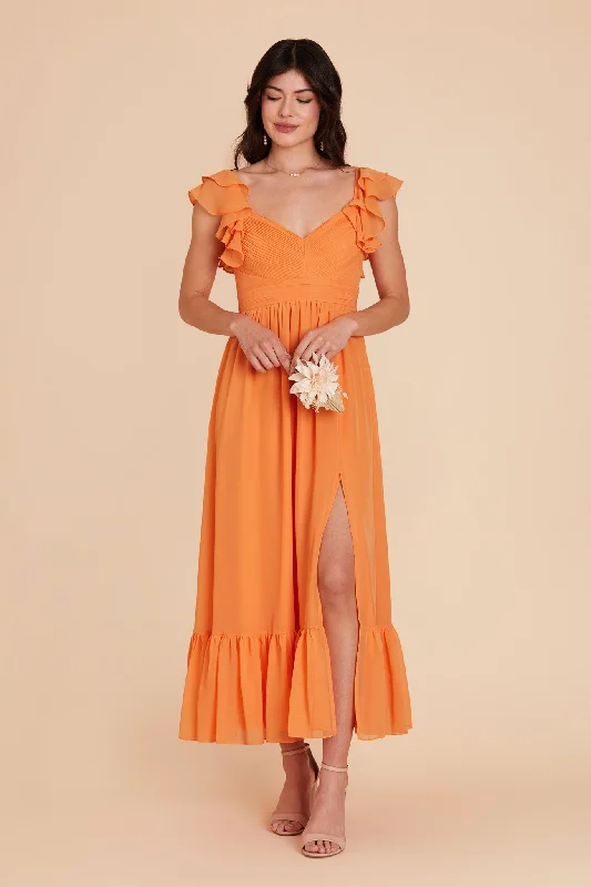 Michelle Chiffon Dress - Apricot