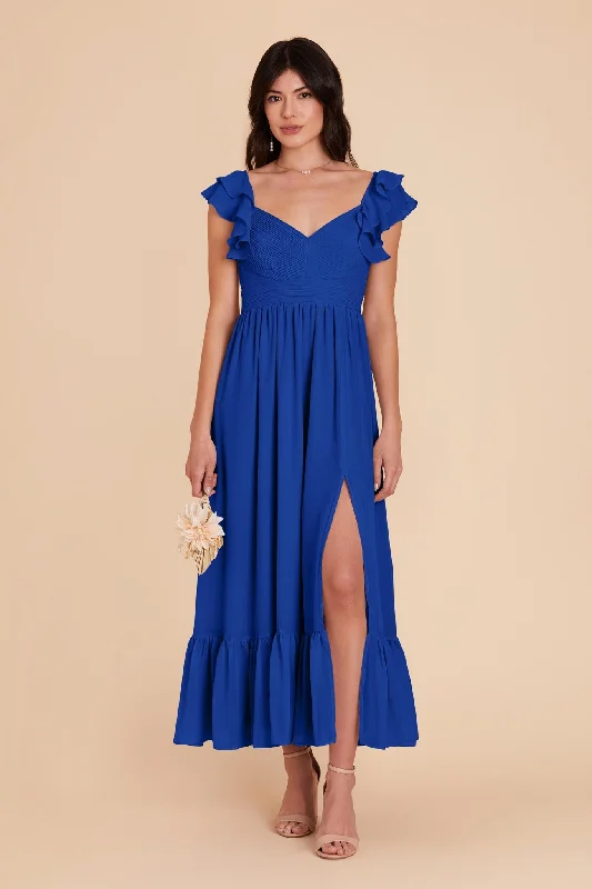 Michelle Chiffon Dress - Cobalt Blue