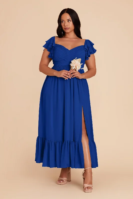 Michelle Chiffon Dress - Cobalt Blue