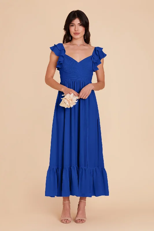 Michelle Chiffon Dress - Cobalt Blue