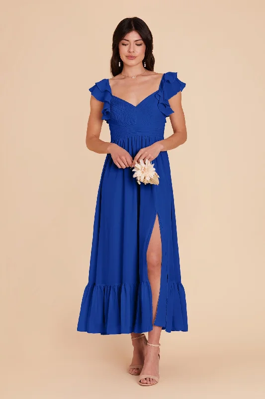 Michelle Chiffon Dress - Cobalt Blue