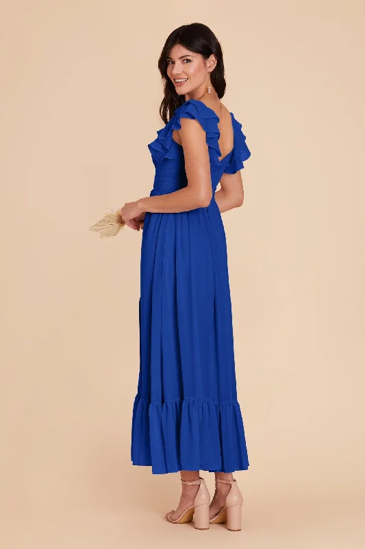 Michelle Chiffon Dress - Cobalt Blue