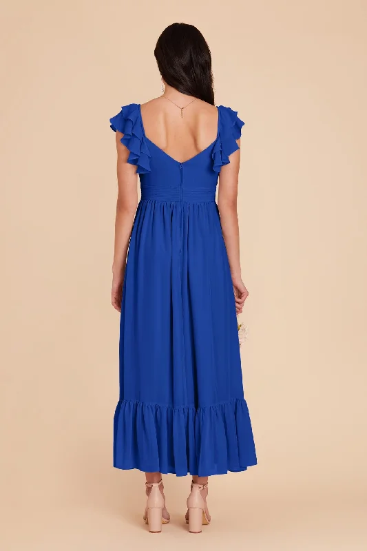 Michelle Chiffon Dress - Cobalt Blue