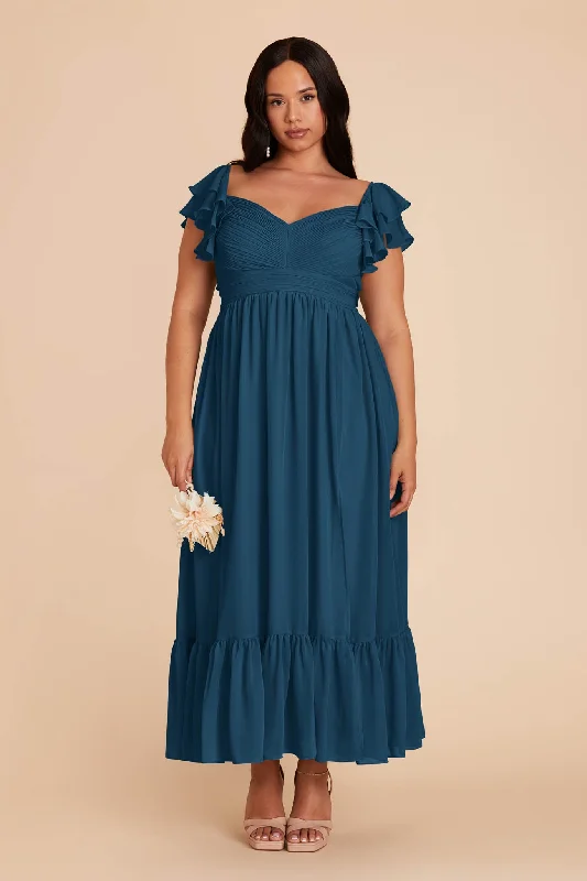 Michelle Chiffon Dress - Dark Teal