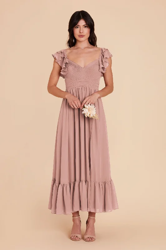 Michelle Chiffon Dress - English Rose