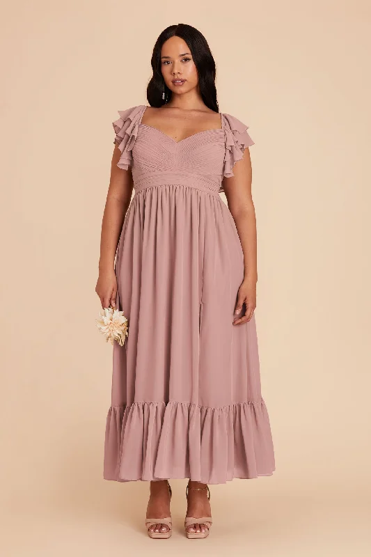 Michelle Chiffon Dress - English Rose