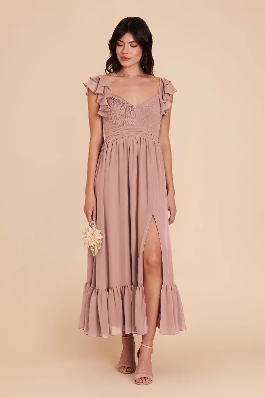 Michelle Chiffon Dress - English Rose