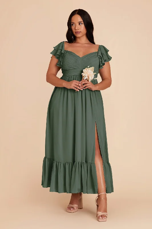 Michelle Chiffon Dress - Eucalyptus