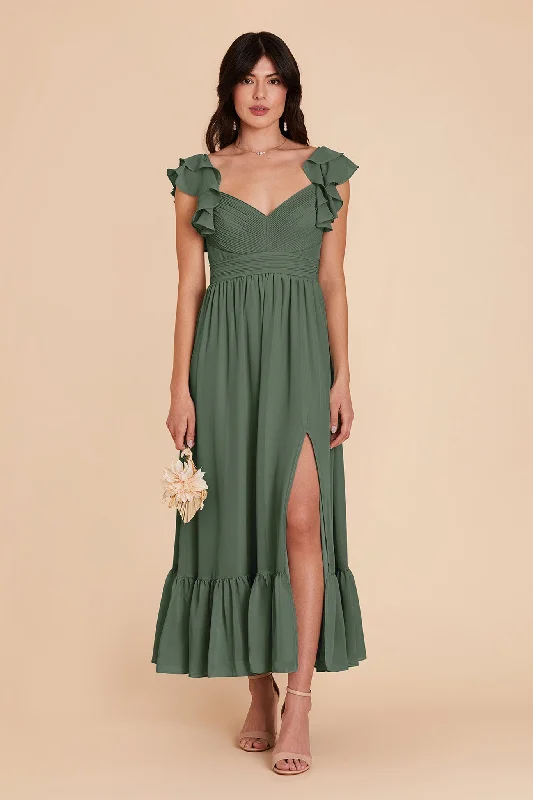 Michelle Chiffon Dress - Eucalyptus