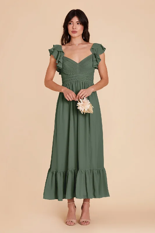 Michelle Chiffon Dress - Eucalyptus