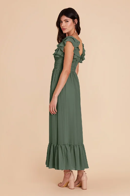 Michelle Chiffon Dress - Eucalyptus