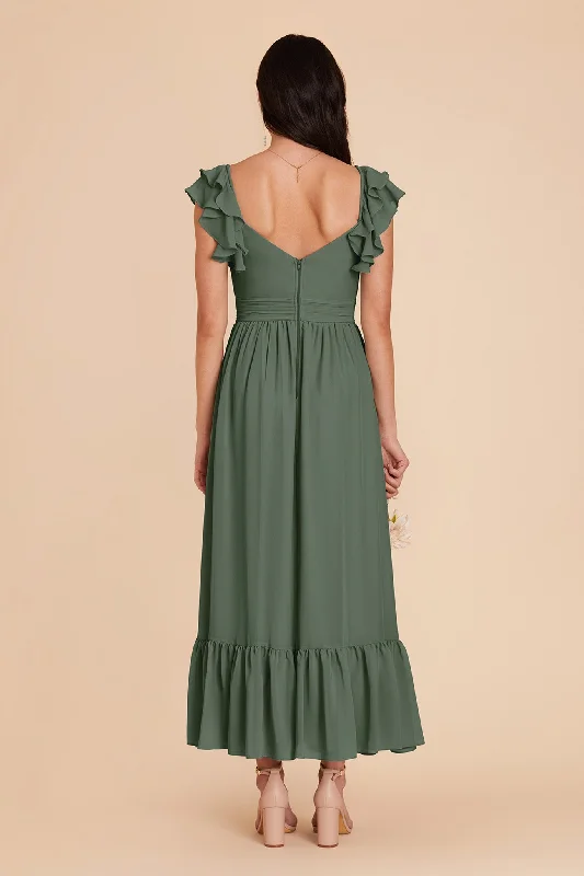 Michelle Chiffon Dress - Eucalyptus