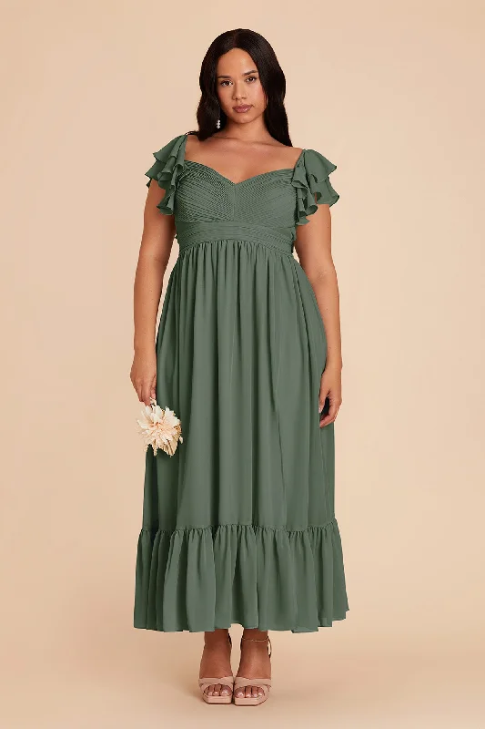 Michelle Chiffon Dress - Eucalyptus