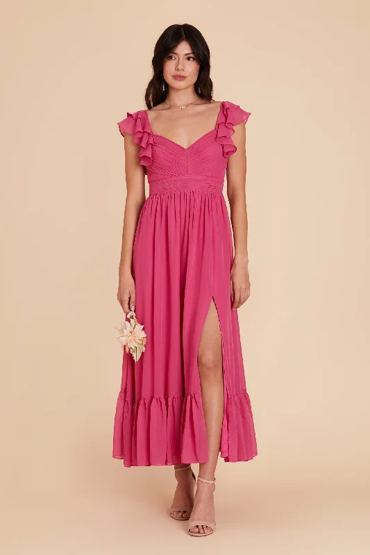 Michelle Chiffon Dress - Fuchsia