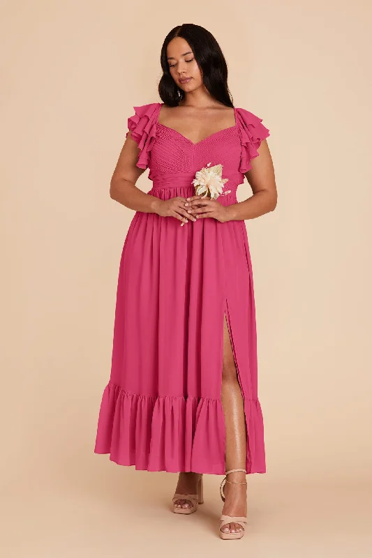 Michelle Chiffon Dress - Fuchsia