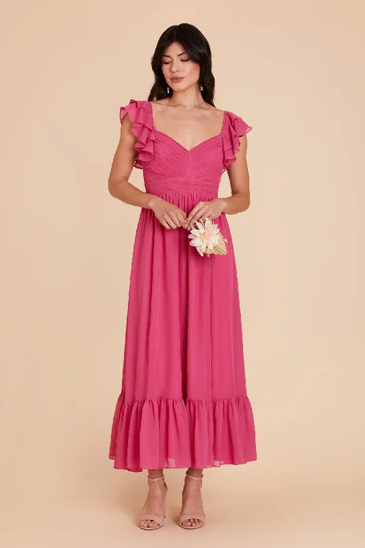 Michelle Chiffon Dress - Fuchsia