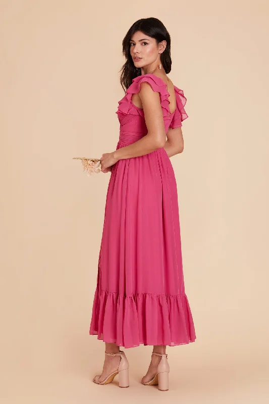 Michelle Chiffon Dress - Fuchsia