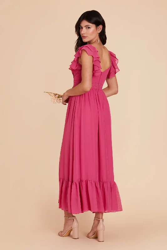 Michelle Chiffon Dress - Fuchsia