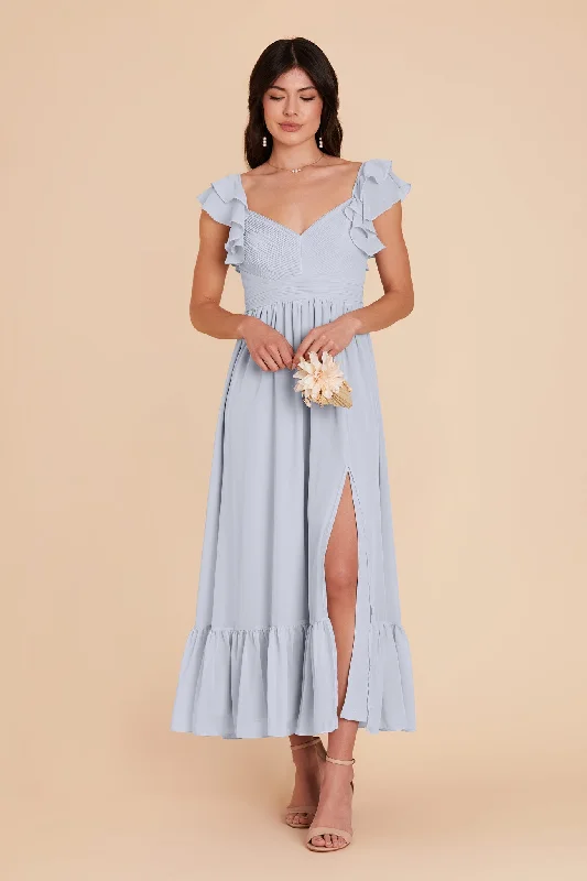 Michelle Chiffon Dress - Ice Blue