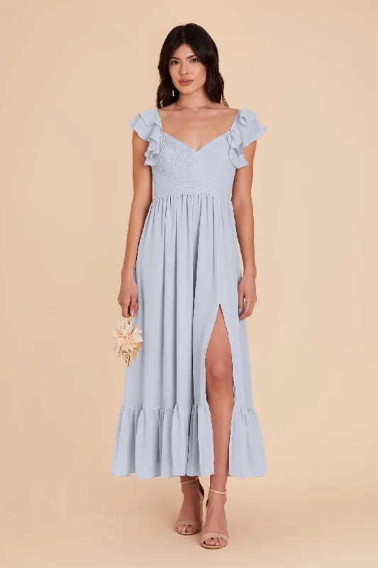 Michelle Chiffon Dress - Ice Blue